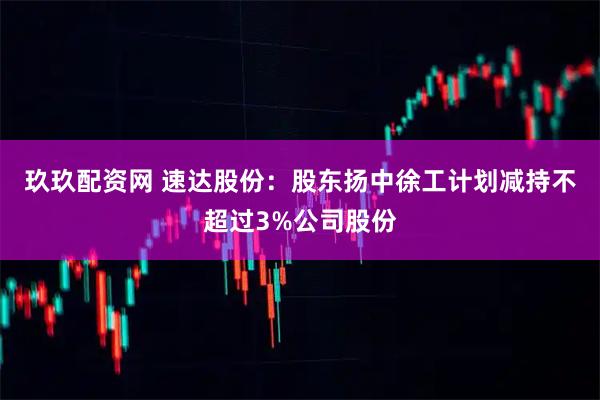 玖玖配资网 速达股份：股东扬中徐工计划减持不超过3%公司股份