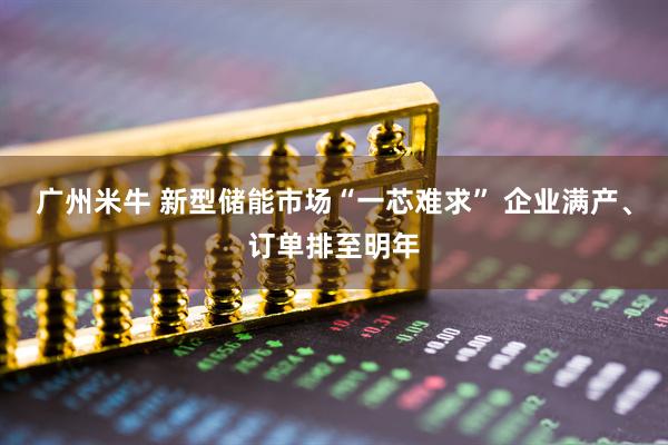 广州米牛 新型储能市场“一芯难求” 企业满产、订单排至明年