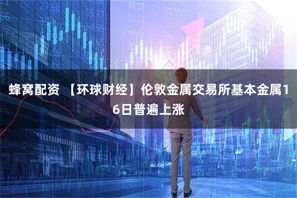 蜂窝配资 【环球财经】伦敦金属交易所基本金属16日普遍上涨