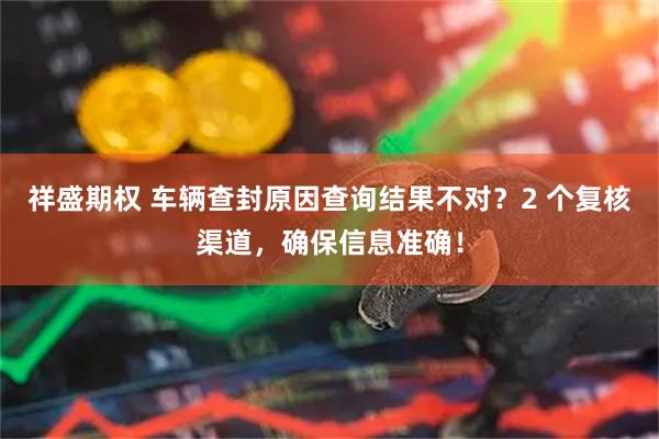 祥盛期权 车辆查封原因查询结果不对？2 个复核渠道，确保信息准确！